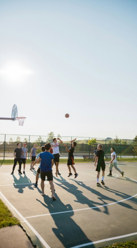 people playing basketball